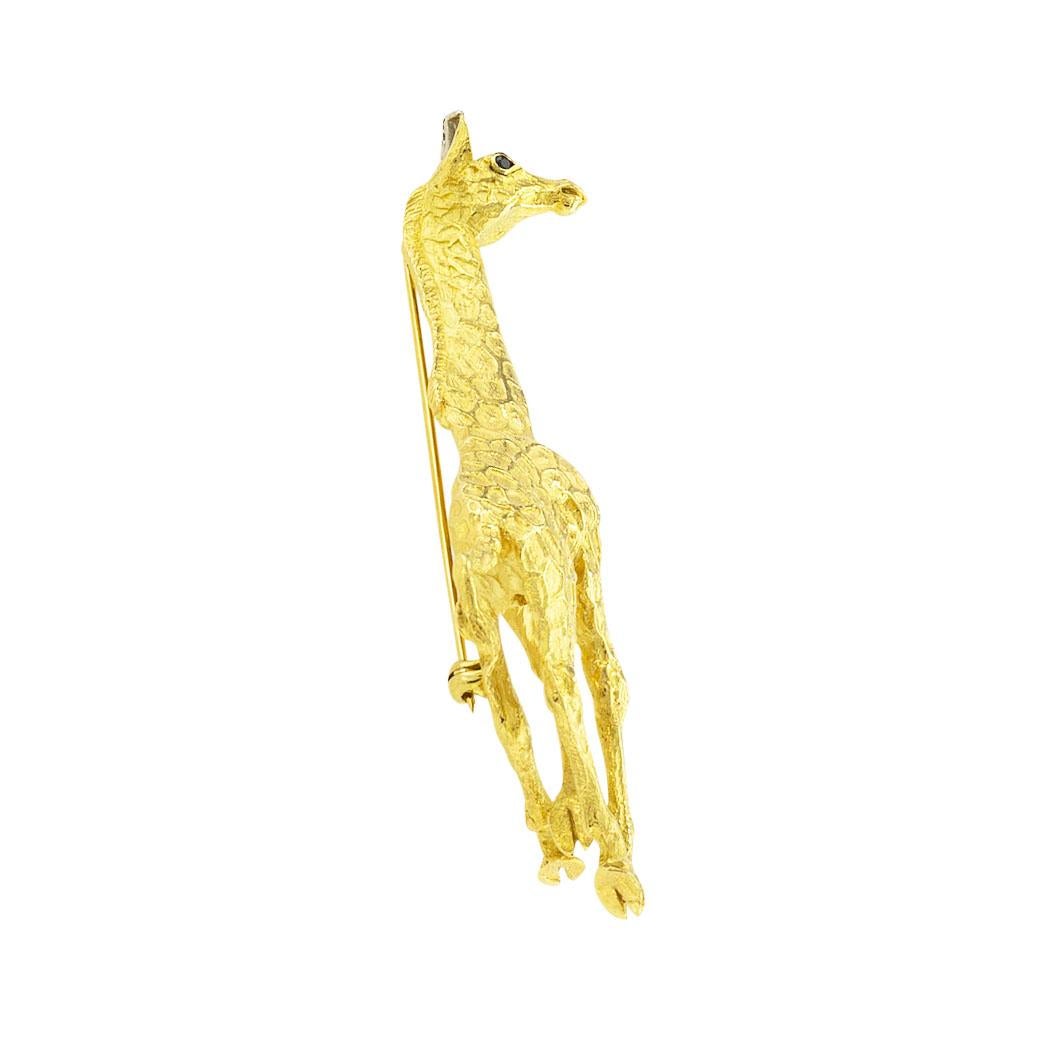 Tiffany & Co Broche girafe en or jaune Bon état - En vente à Los Angeles, CA