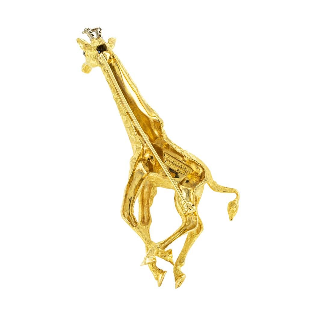 Tiffany & Co Broche girafe en or jaune Unisexe en vente