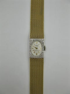 Tiffany & Co. Girard Perregaux Ladies Diamond Wristwatch Retro Mid Century 14K