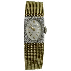Tiffany & Co. Girard Perregaux Ladies Diamond Wristwatch Retro Mid Century 14K