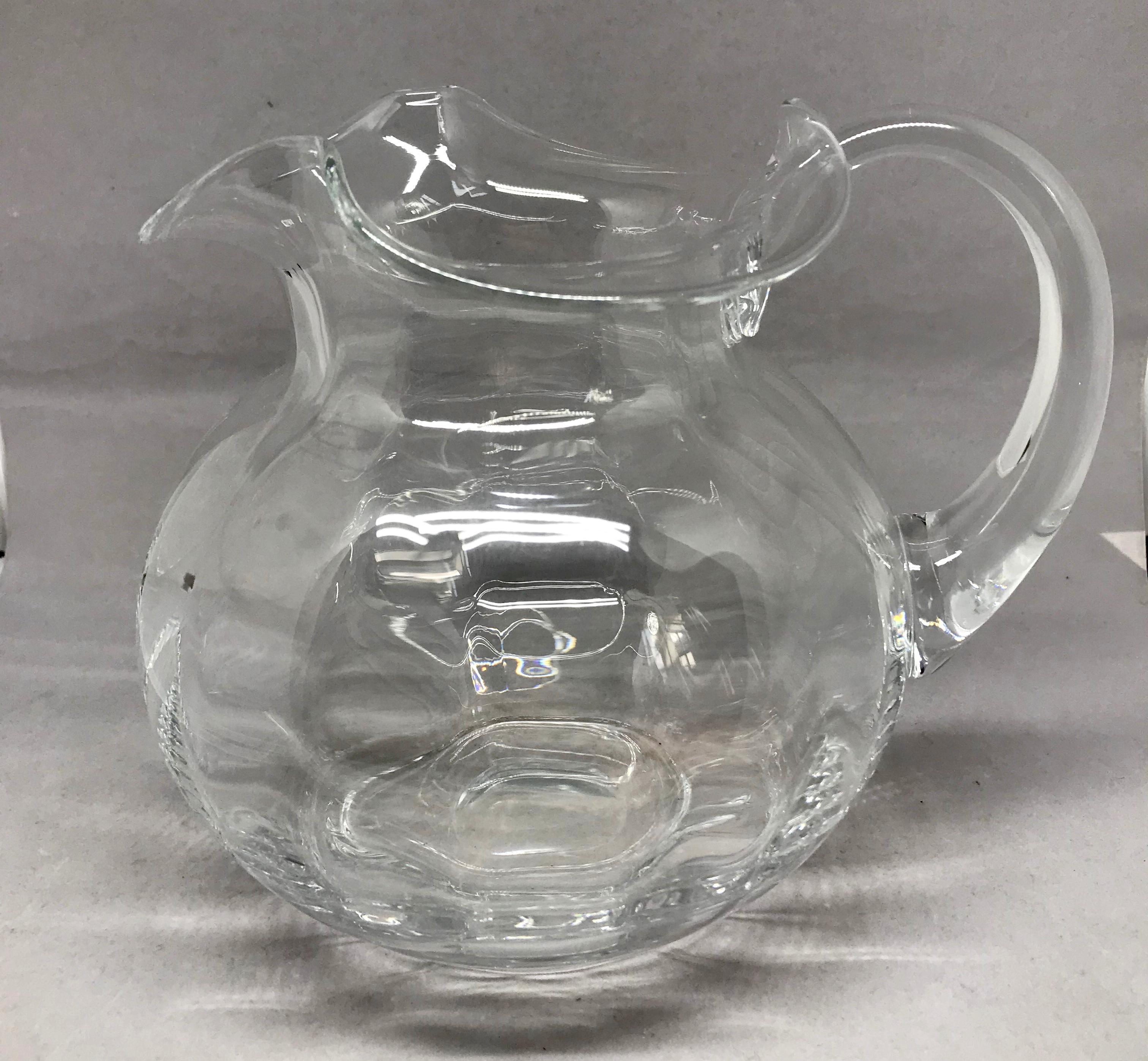 tiffany and co glass pitcher