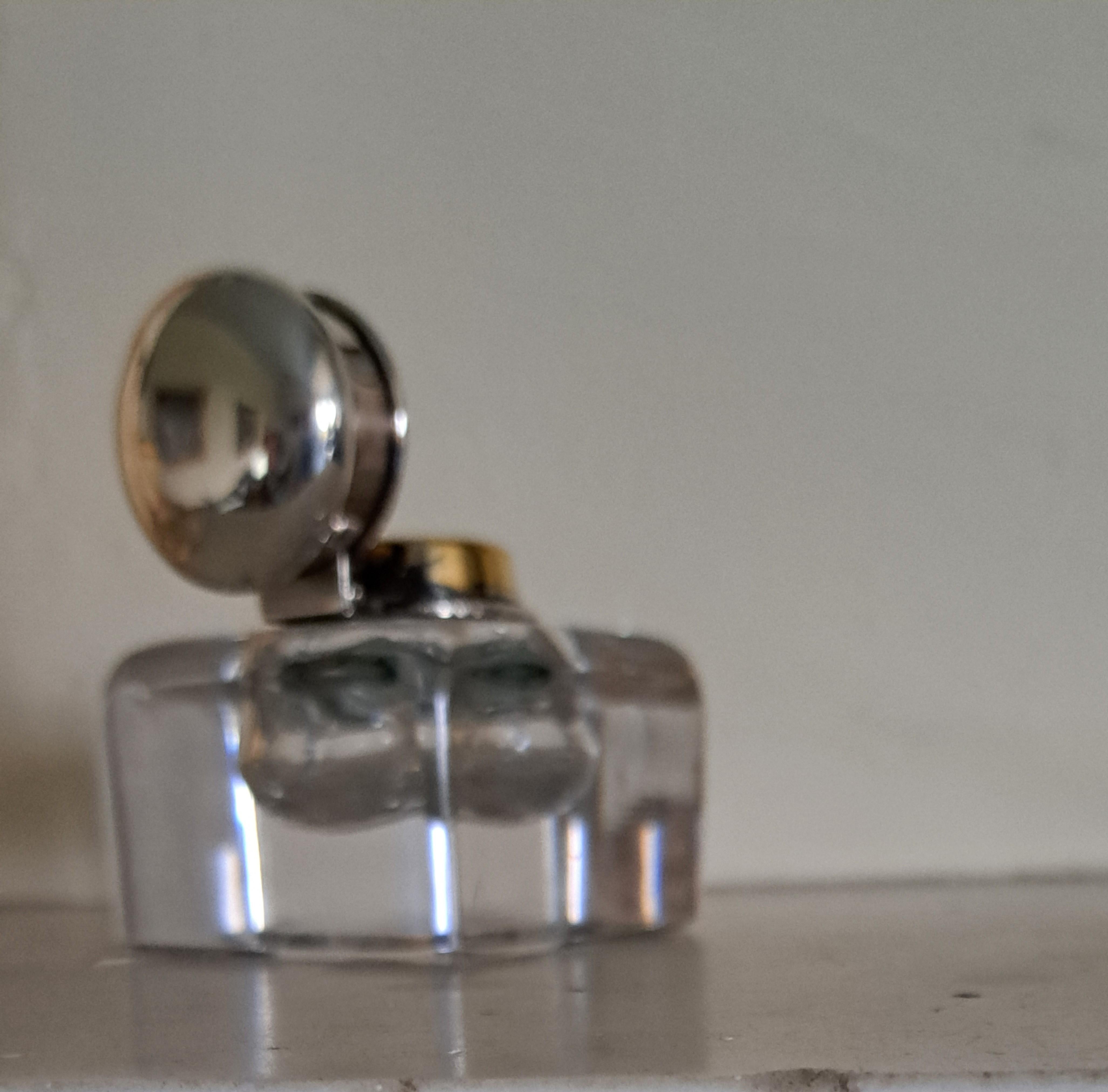 Calamaio in vetro e argento Tiffany & Co. 1905 ca. In condizioni buone in vendita a York, GB