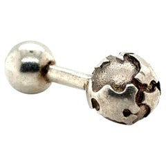 Tiffany & Co. Globe Earth Mens Single Cufflink Sterling Silver 925