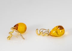 Tiffany & Co. Gold and Amber Drop Earrings