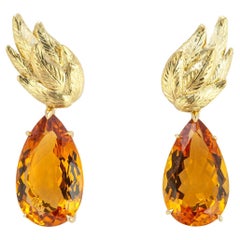 Tiffany & Co. Gold and Citrine Drop Earrings