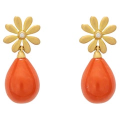 Tiffany & Co. Gold and Coral Earrings