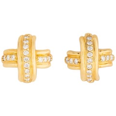 Tiffany & Co. Gold and Diamond Classic X Earrings