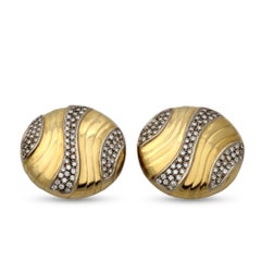 Tiffany & Co. Gold and Diamond Ear Clips