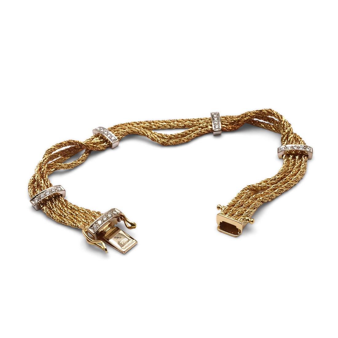 Tiffany & Co. Gold and Diamond Woven Bracelet 1
