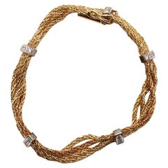 Tiffany & Co. Gold and Diamond Woven Bracelet
