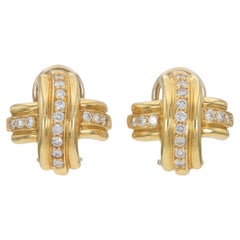 Tiffany & Co. Orecchini a X in oro e diamanti
