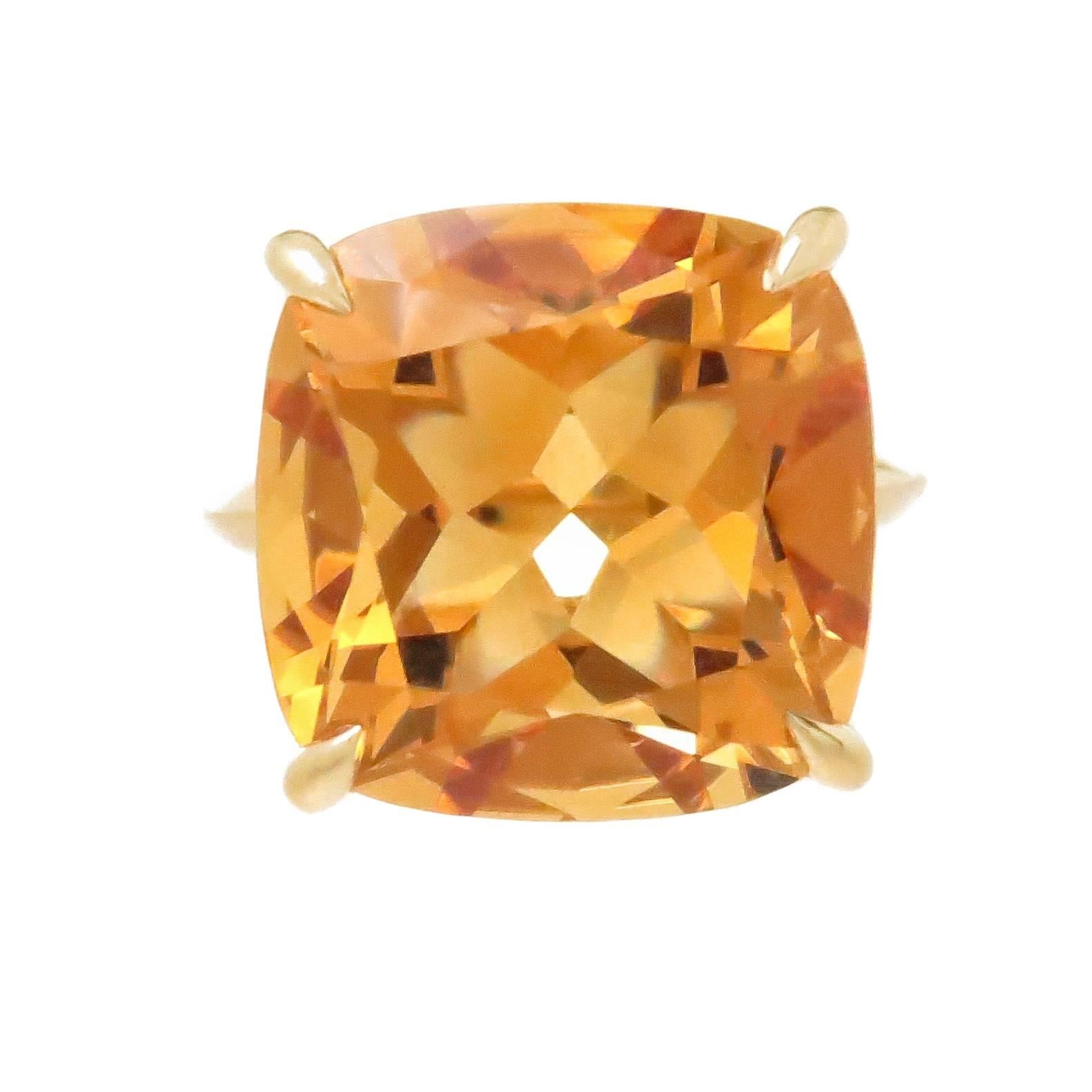 Tiffany and Co. Gold and Large Citrine Sparklers Collection Ring