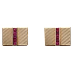 Vintage Tiffany & Co Gold and Ruby Cufflinks 