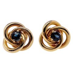 Vintage Tiffany & Co. Gold and Sapphire Knot Earrings