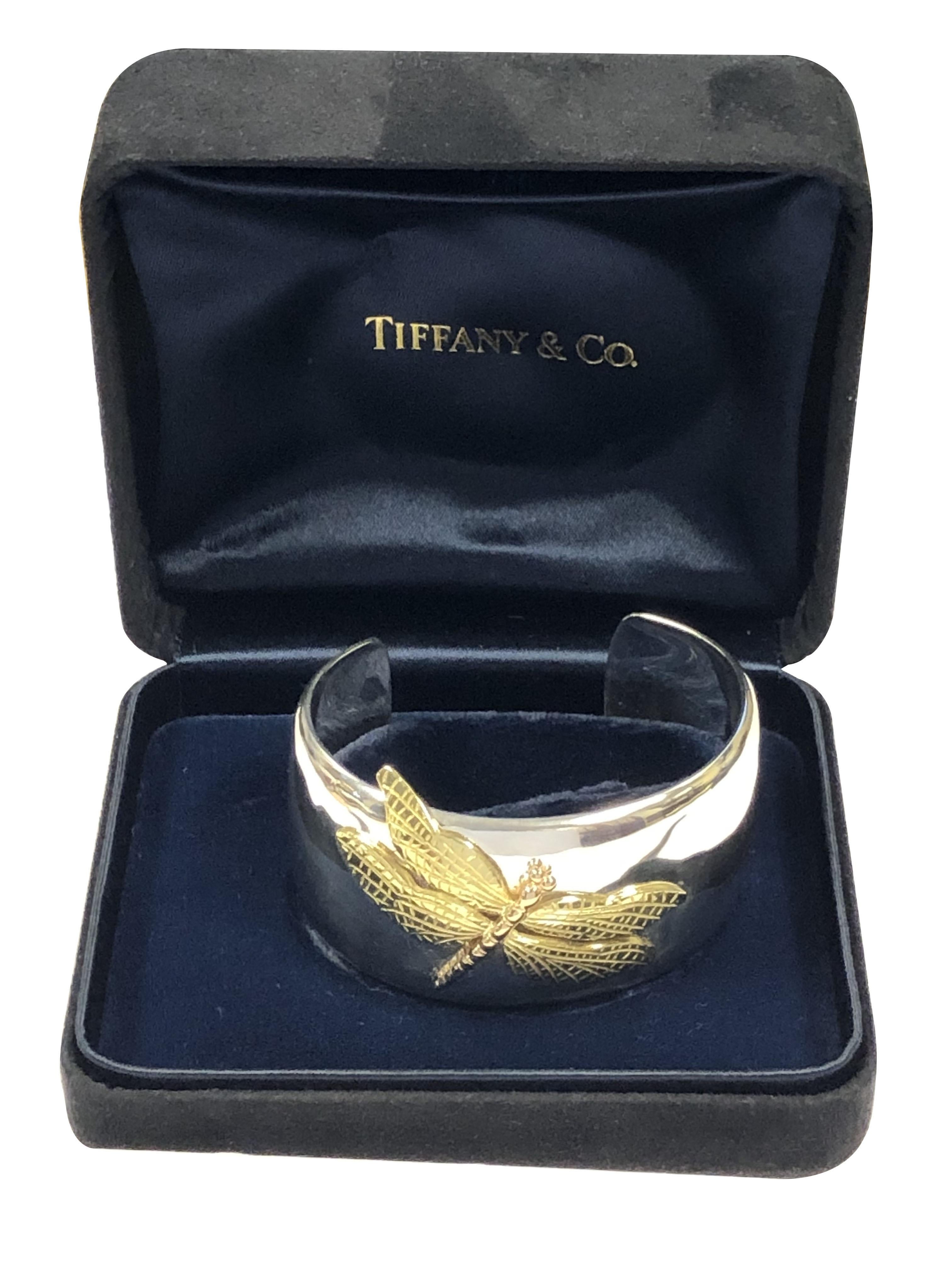 Women's Tiffany & Co. Gold and Sterling Dragonfly Cuff Bracelet