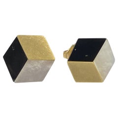 Tiffany & Co. Gold and Stone Inlay Illusion Earrings