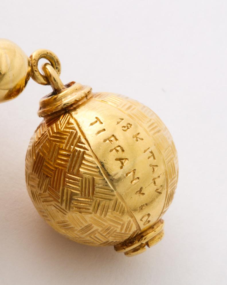 Tiffany & Co. Gold Ball Necklace In Excellent Condition In Bal Harbour, FL