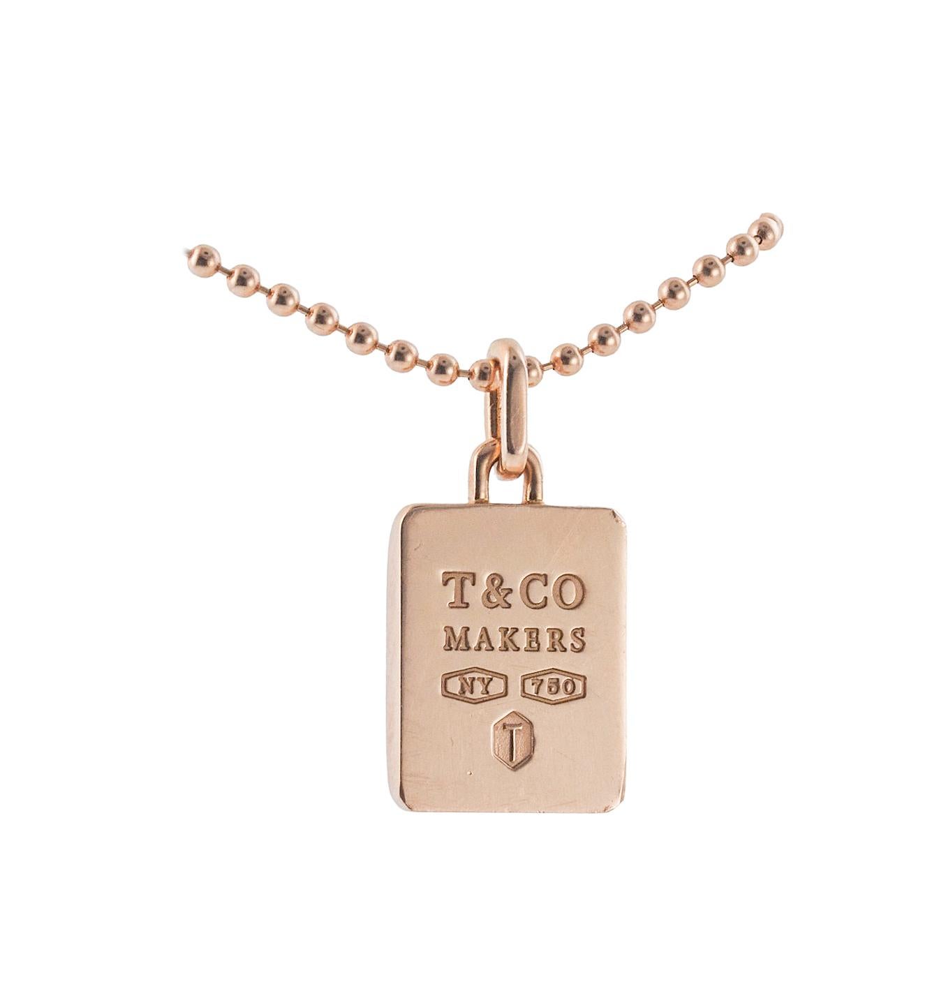 Moderne Tiffany & Co., collier pendentif boule de barre en or en vente