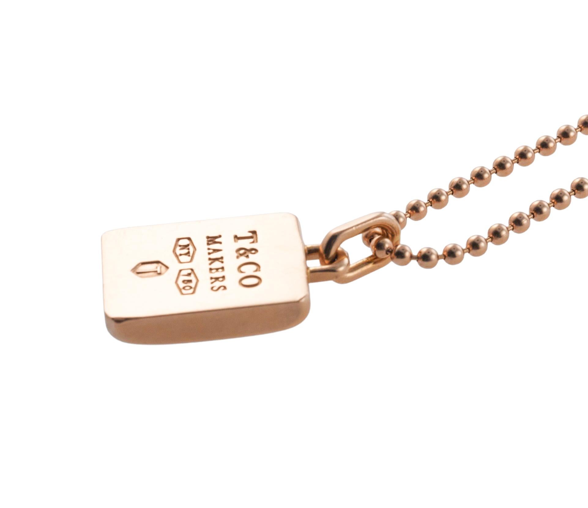 Tiffany & Co., collier pendentif boule de barre en or Pour femmes en vente