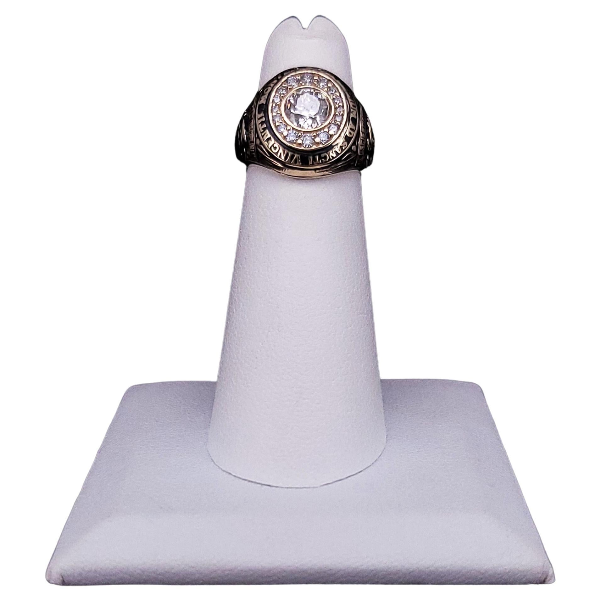 Tiffany & Co. Gold Black Onyx Ring with Diamonds