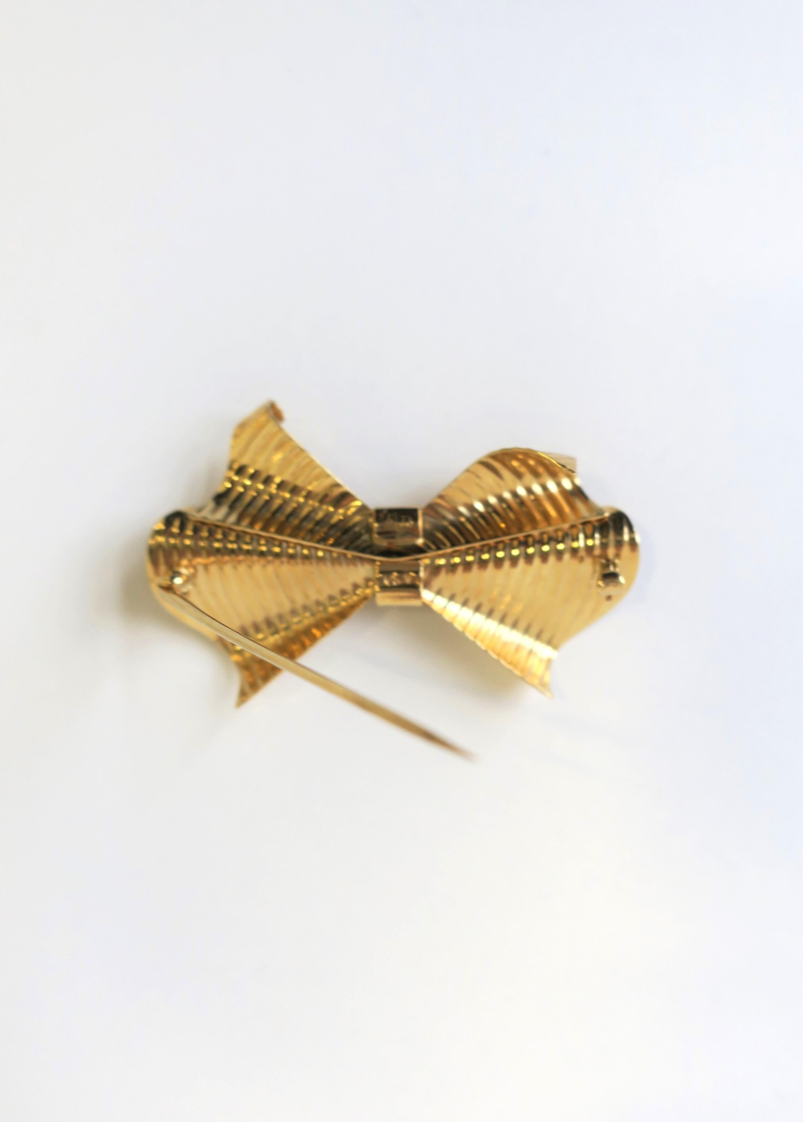 Tiffany & Co. Gold Bow Brooch For Sale 6