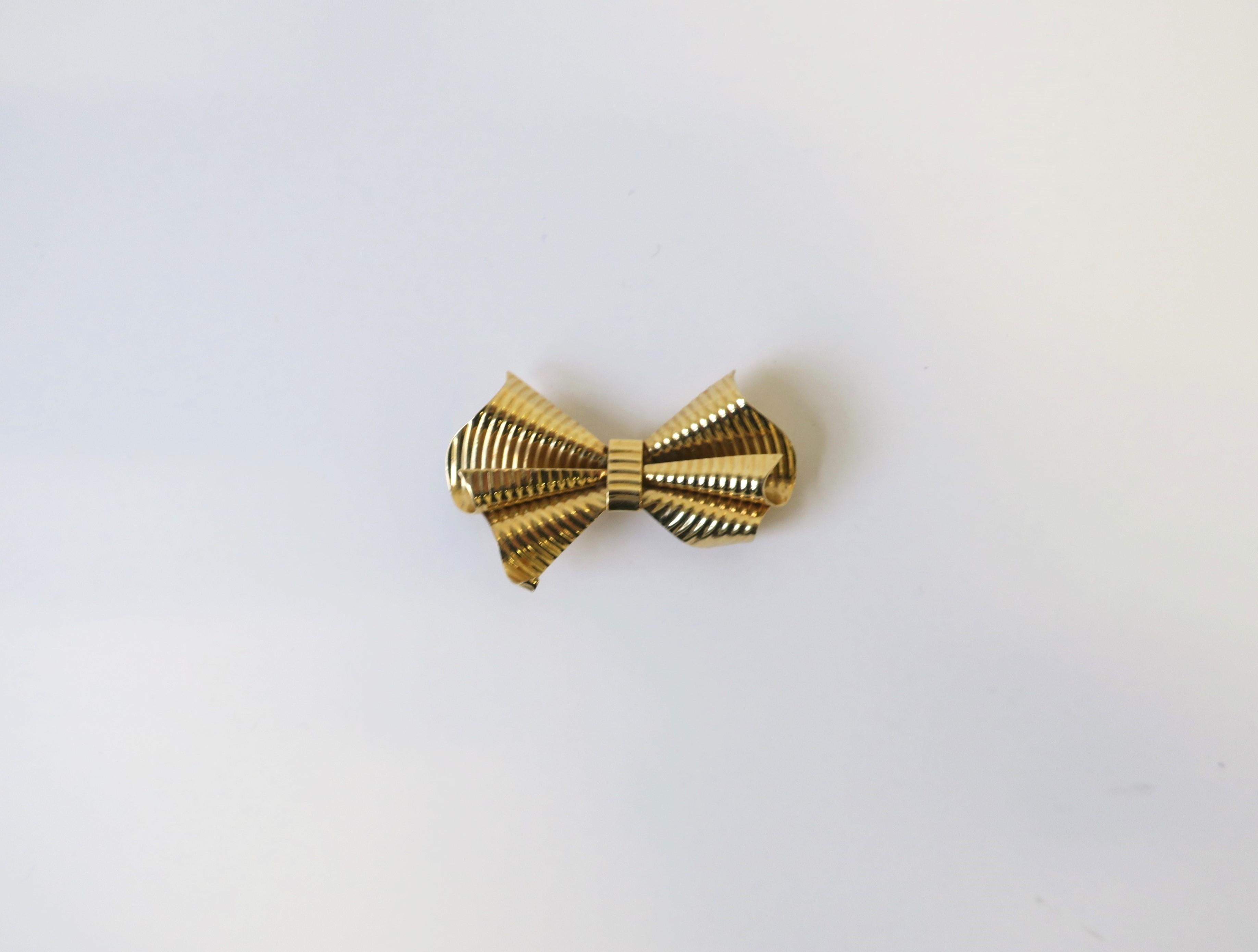Tiffany & Co. Gold Bow Brooch For Sale 3