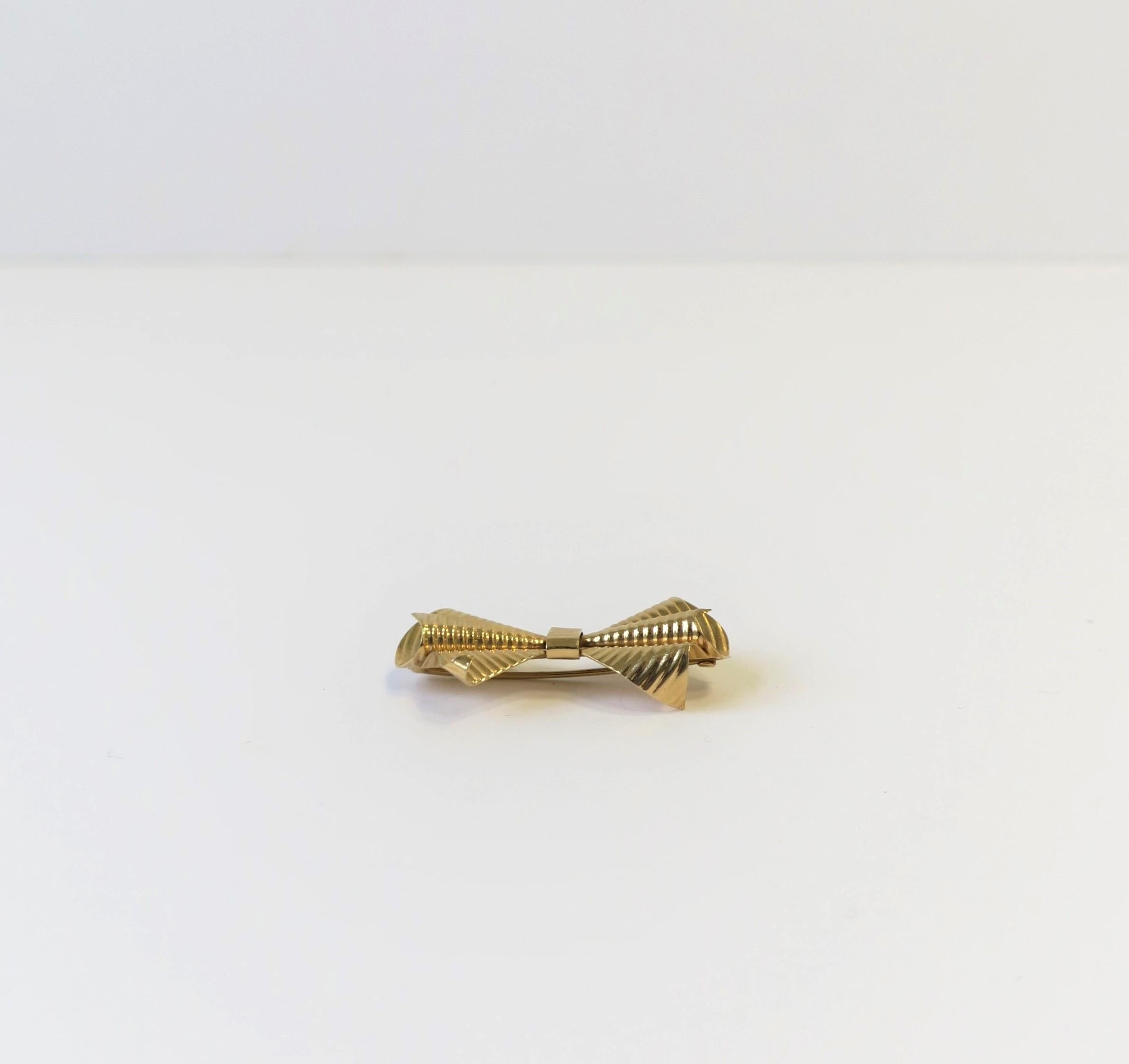 Tiffany & Co. Gold Bow Brooch 4