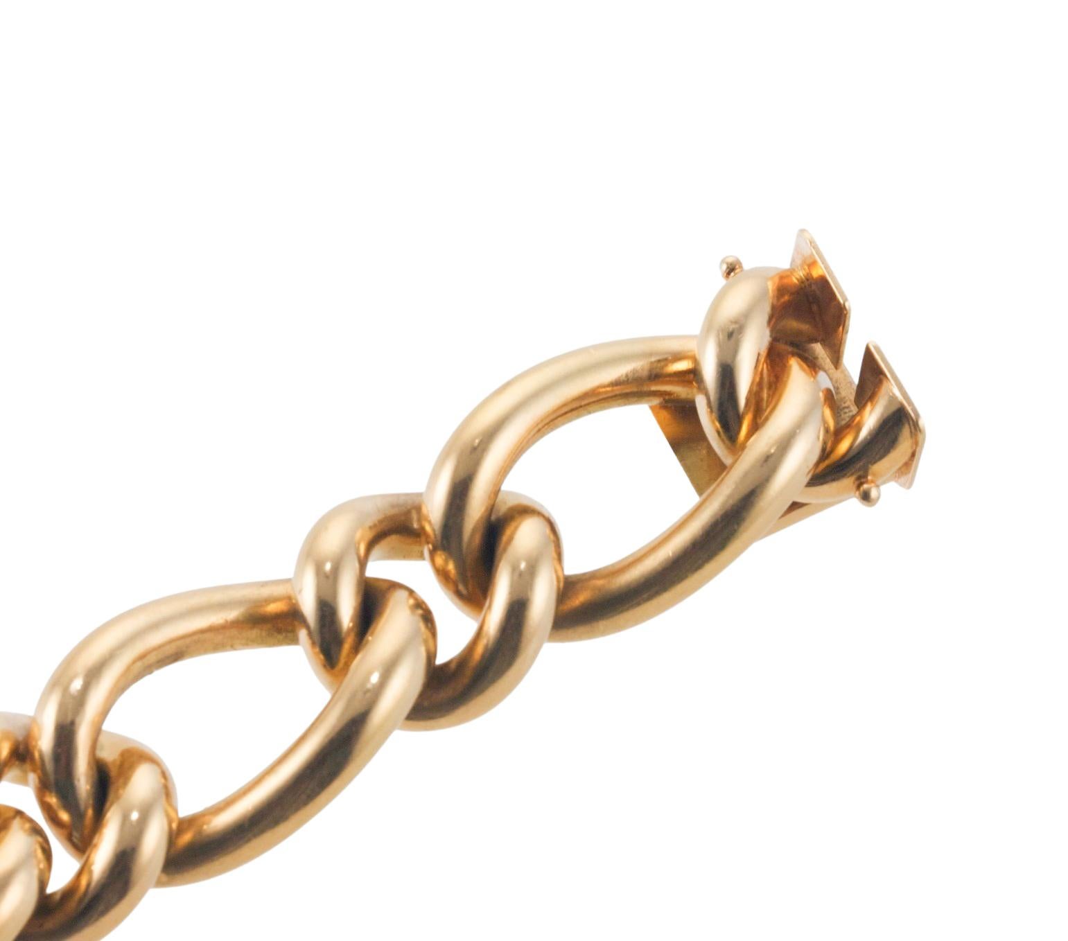 Women's or Men's Tiffany & Co Gold Chunky Link Bracelet For Sale