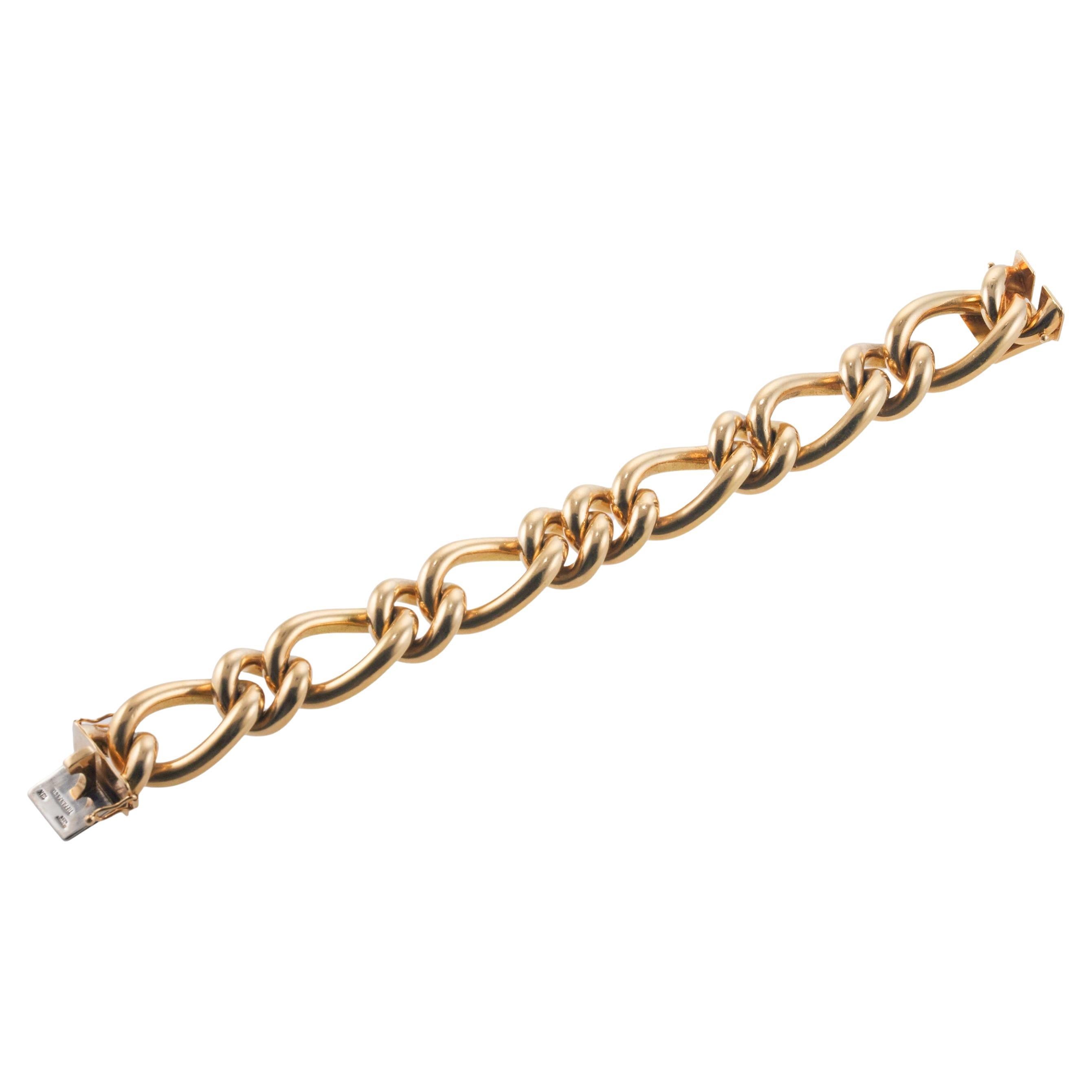 Tiffany & Co Gold Chunky Link Bracelet For Sale