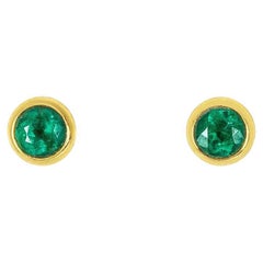 Tiffany 
Co. Gold Color By The Yard Elsa Peretti Emerald Earrings 62633069