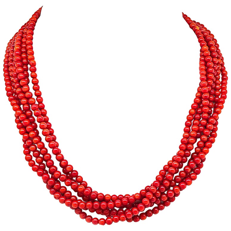 Collar de coral dorado Tiffany & Co.