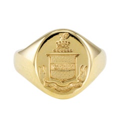 Retro Tiffany & Co. Gold Crest Signet Ring