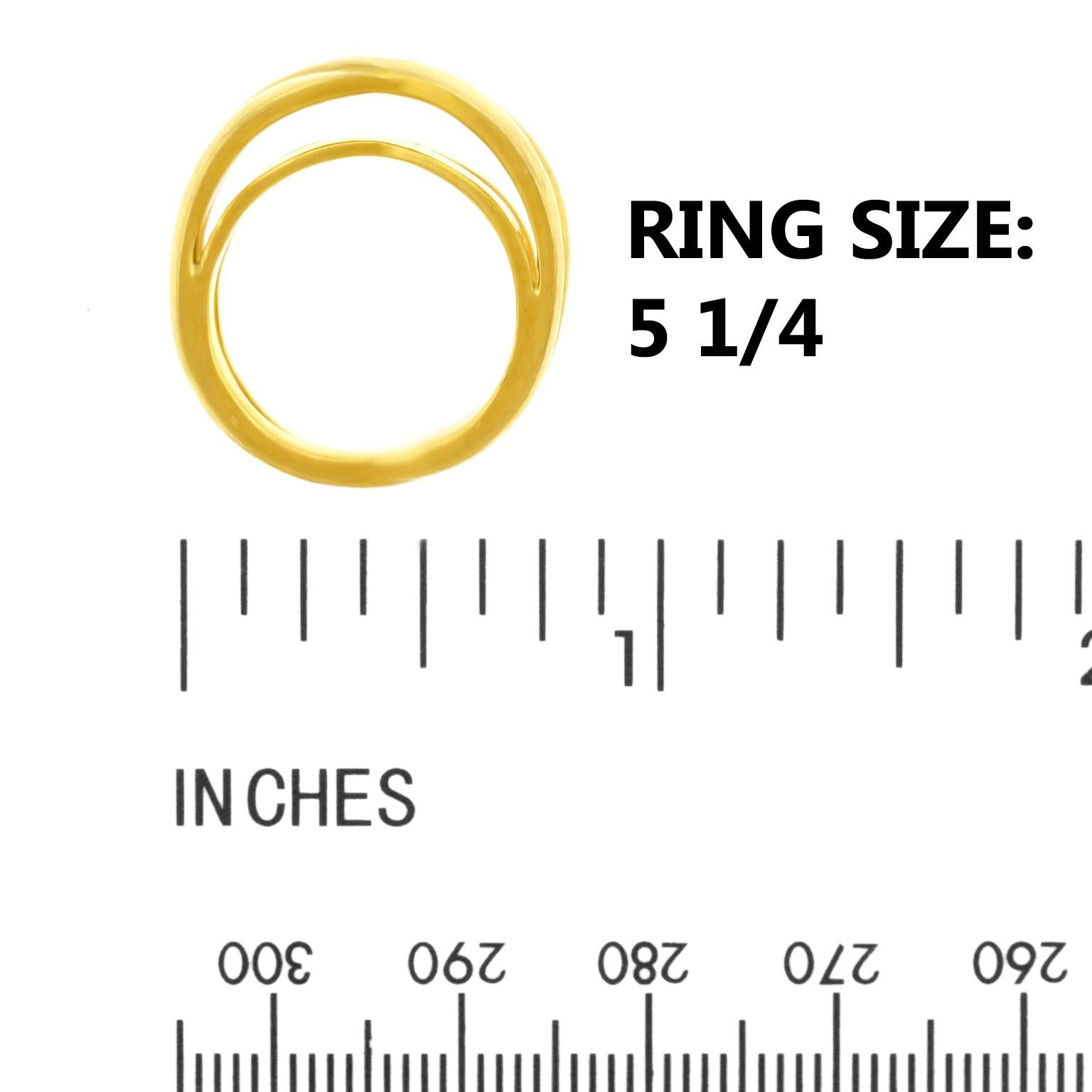 Modernist Tiffany & Co. Gold Cross Over Ring