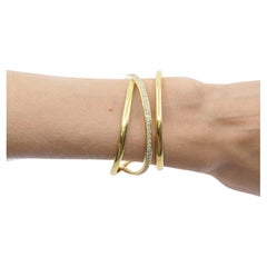 Tiffany & Co. Gold Cuff Diamond Torque Bracelet