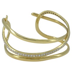 Tiffany & Co. Gold Cuff Diamond Torque Bracelet