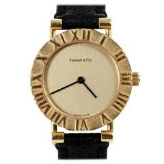 Tiffany & Co. Gold Dial 18K Yellow Gold Atlas L0630 Women's Wristwatch 24 mm