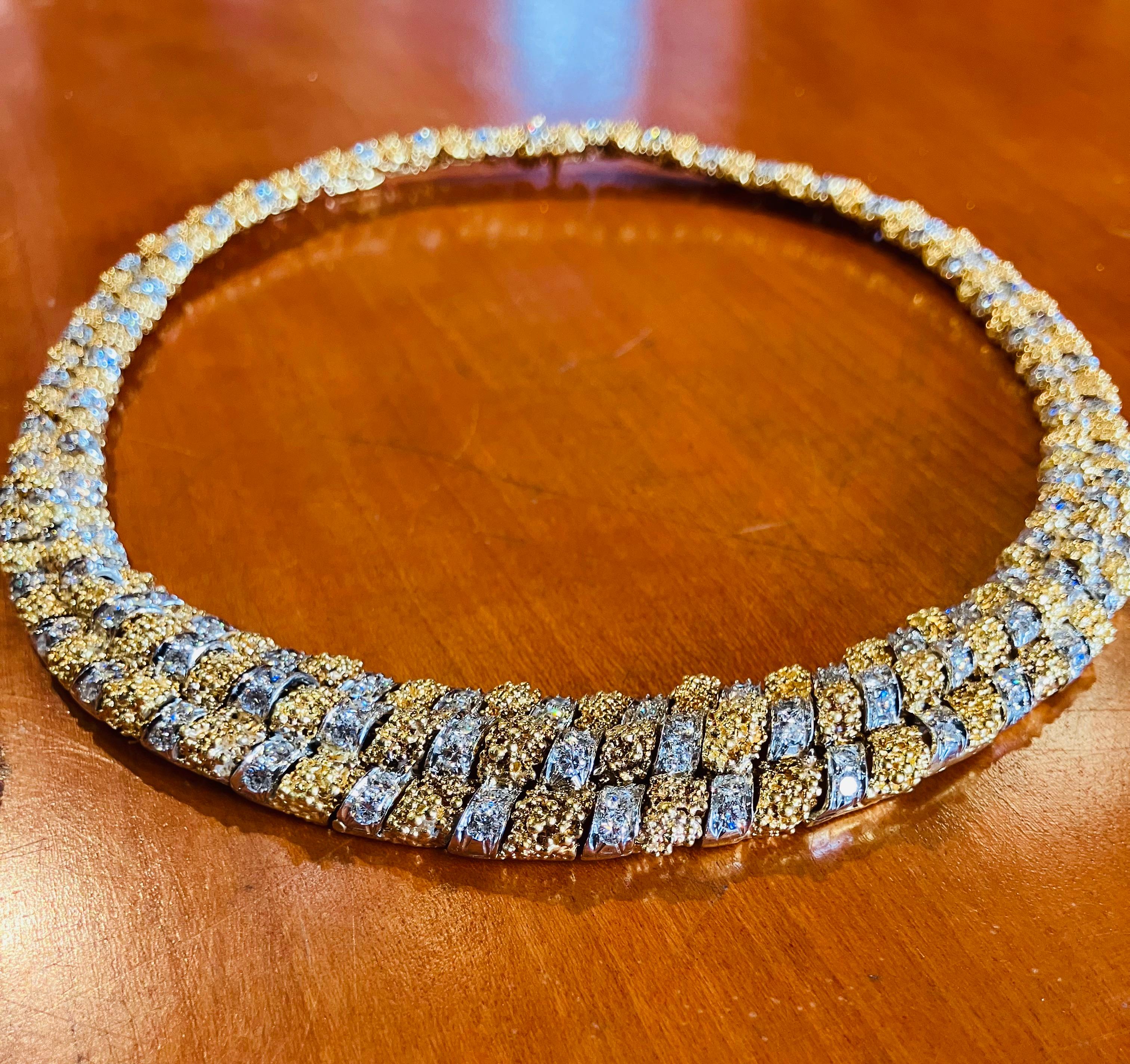 Außergewöhnlich  seltene Tiffany & Co. made in Paris Halskette, mit ca. 16 Karat Diamanten. 