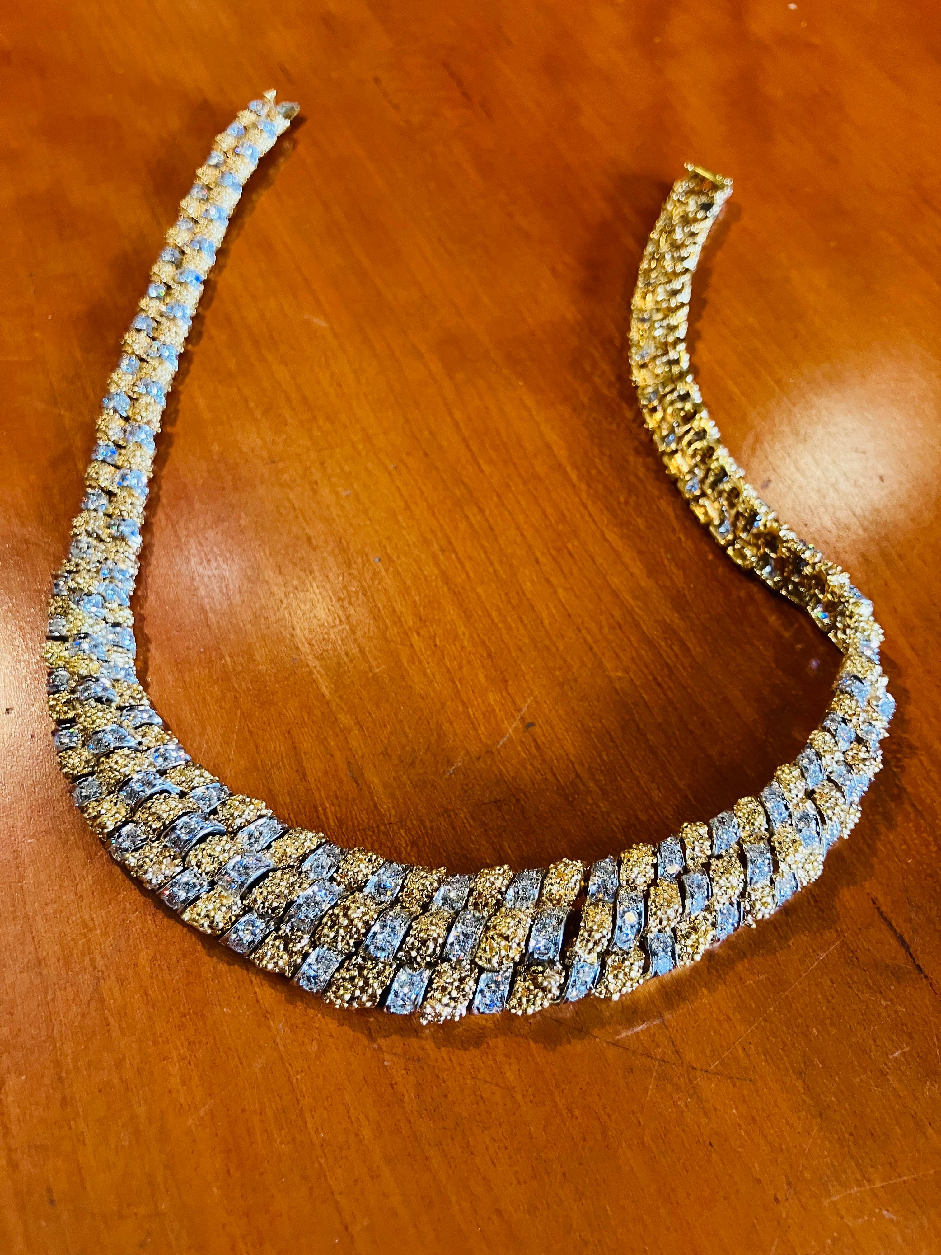 Tiffany & Co. Gold Diamond Necklace  In Excellent Condition For Sale In Palm Beach, FL