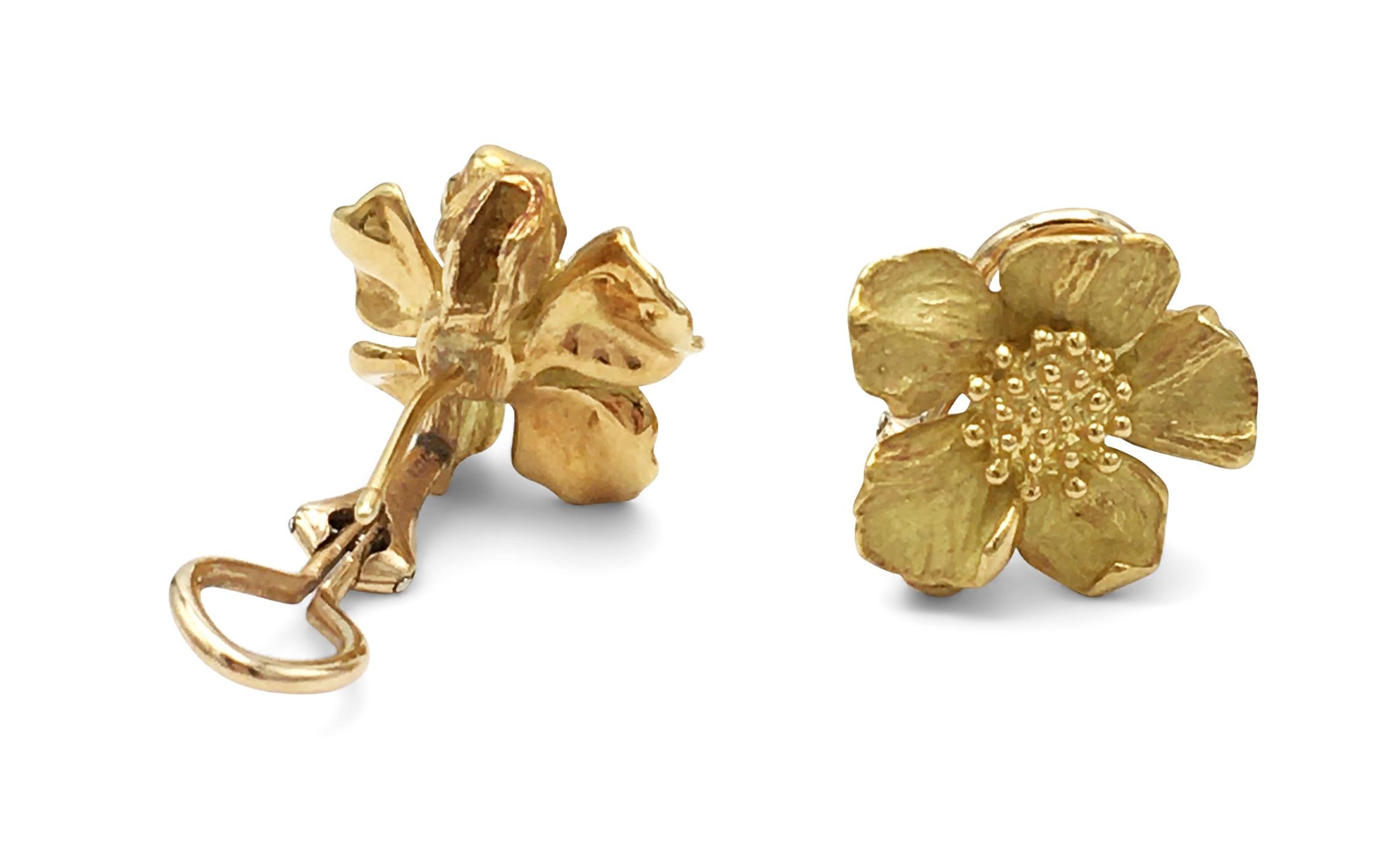 gold dogwood earrings