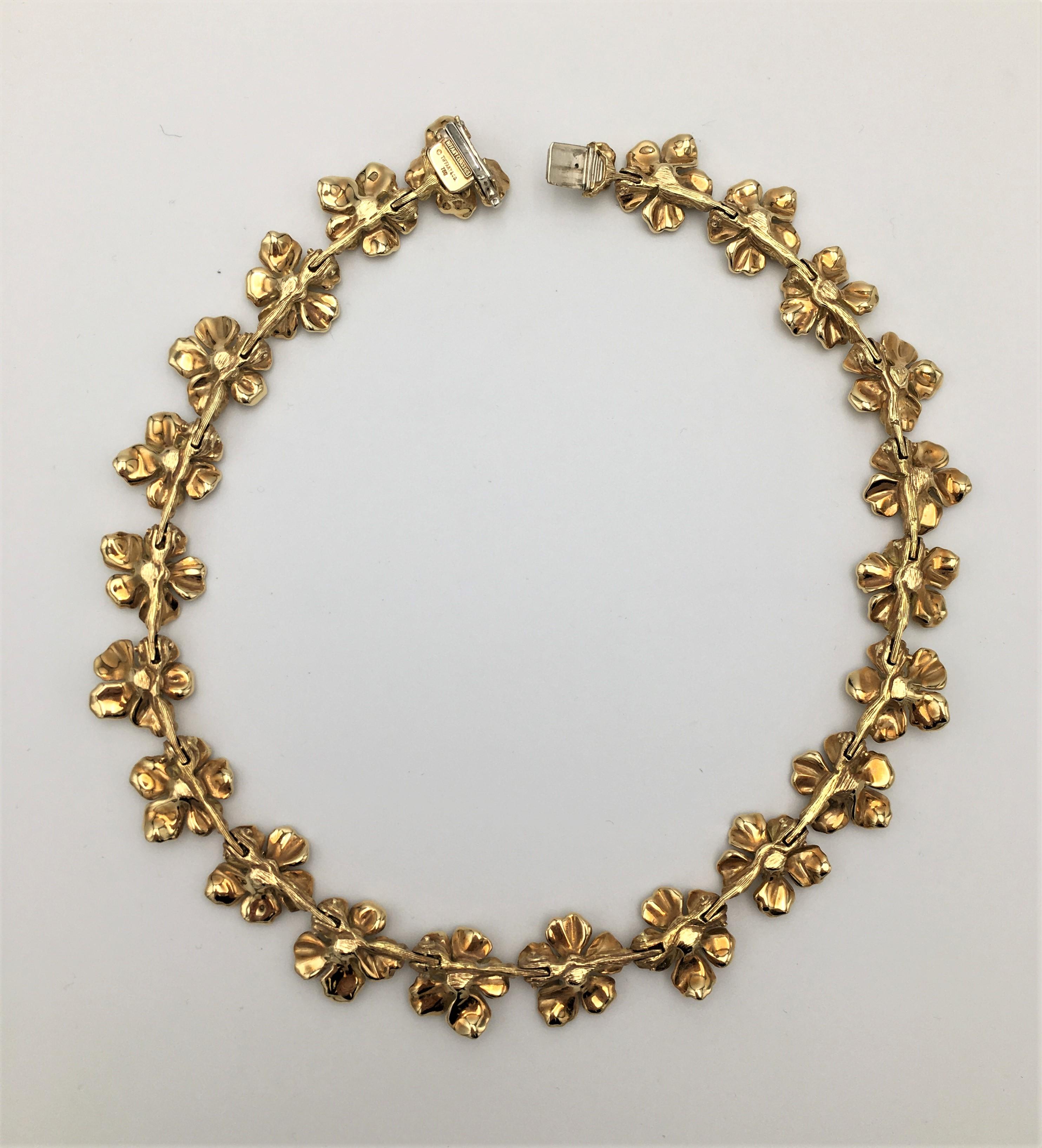 Women's Tiffany & Co. Gold Dogwood Flower Necklace