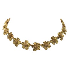 Vintage Tiffany & Co. Gold Dogwood Flower Necklace