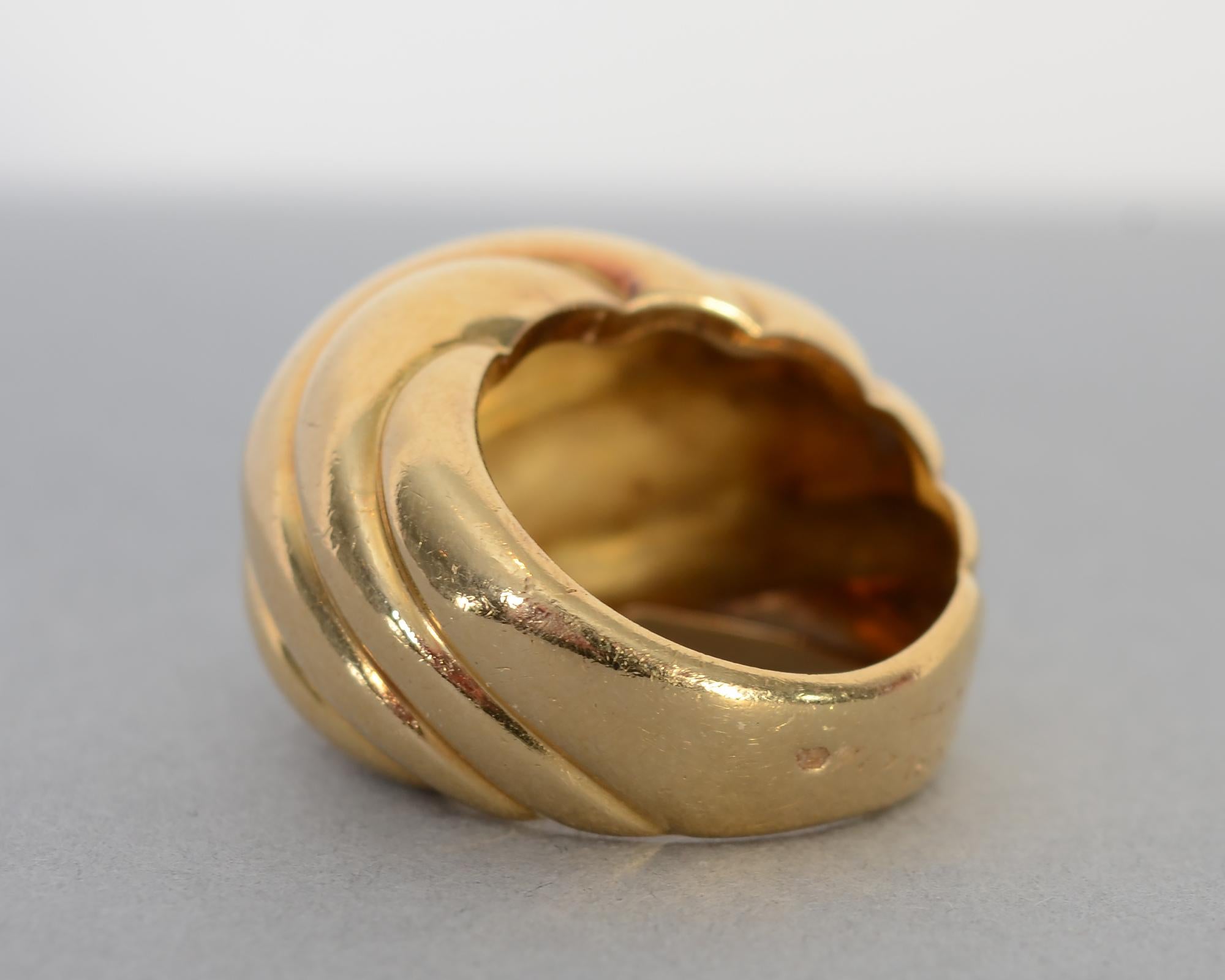 Modern Tiffany & Co. Gold Domed Swirl Ring