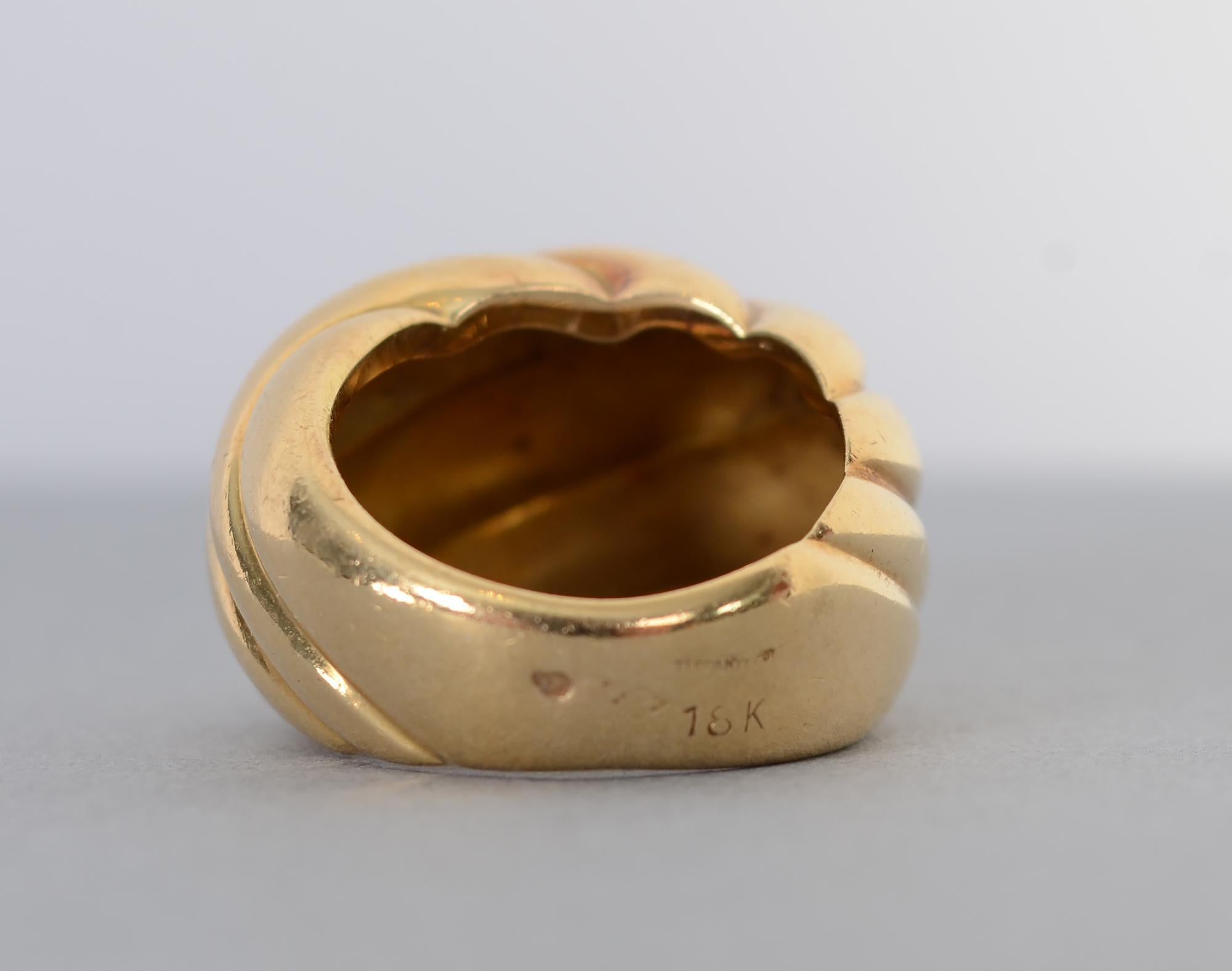Tiffany & Co. Gold Domed Swirl Ring In Excellent Condition In Darnestown, MD