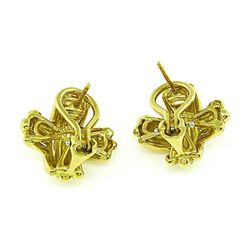 Tiffany & Co Gold Earrings In Good Condition For Sale In New York, NY