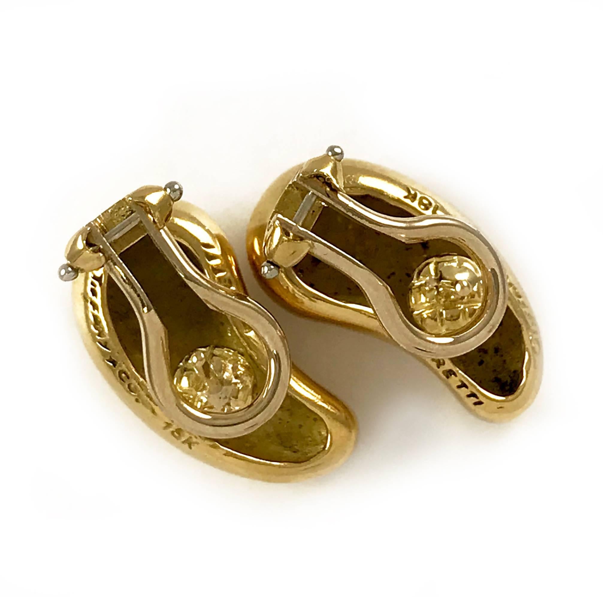 Tiffany & Co. 18 Karat Gold Elsa Peretti “Bean” Earrings In Good Condition For Sale In Palm Desert, CA