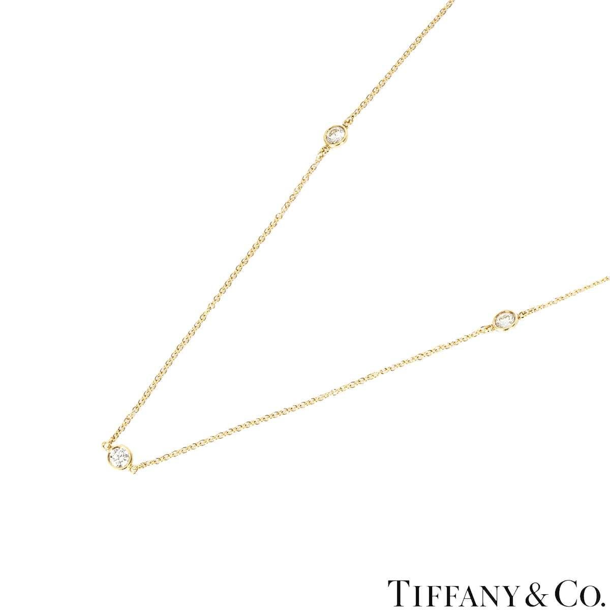 Taille brillant Tiffany & Co. Collier en or Elsa Peretti Diamonds by the Yard 10773547 en vente