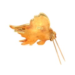 Tiffany & Co. Gold Enamel Fish Pin Tropical Fish Brooch