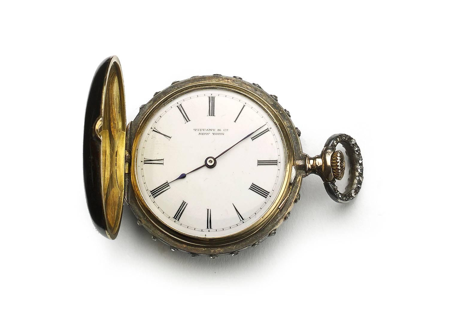 Late Victorian Tiffany & Co. Gold Enamel Pocket Watch