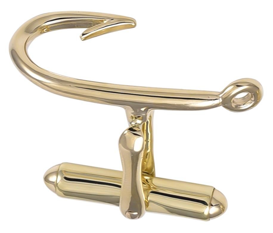 Tiffany & Co. Gold Fish Hook Cufflinks In Excellent Condition For Sale In New York, NY