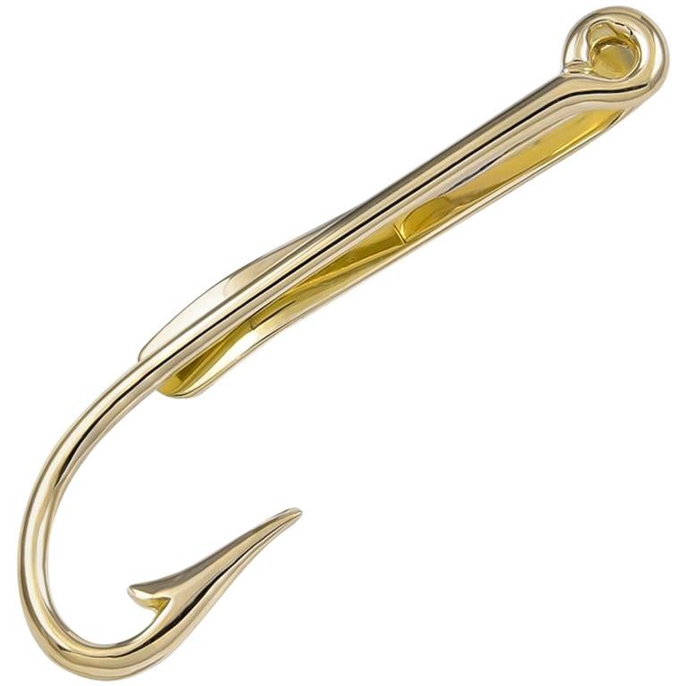 Tiffany & Co. Gold Fish Hook Tie Clip For Sale